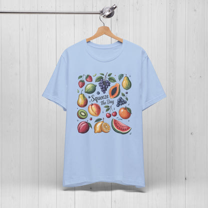 Tropical Summer Fruits Grid Tee – Cute Vegan Style