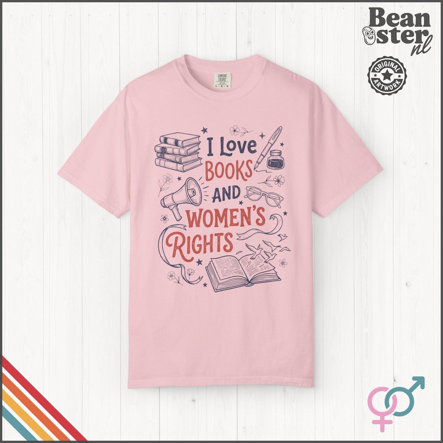 Books & Women's Rights T-Shirt | Feminist Reader Gift