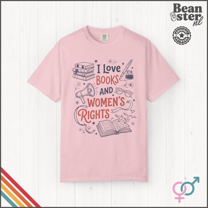 Books & Women's Rights T-Shirt | Feminist Reader Gift