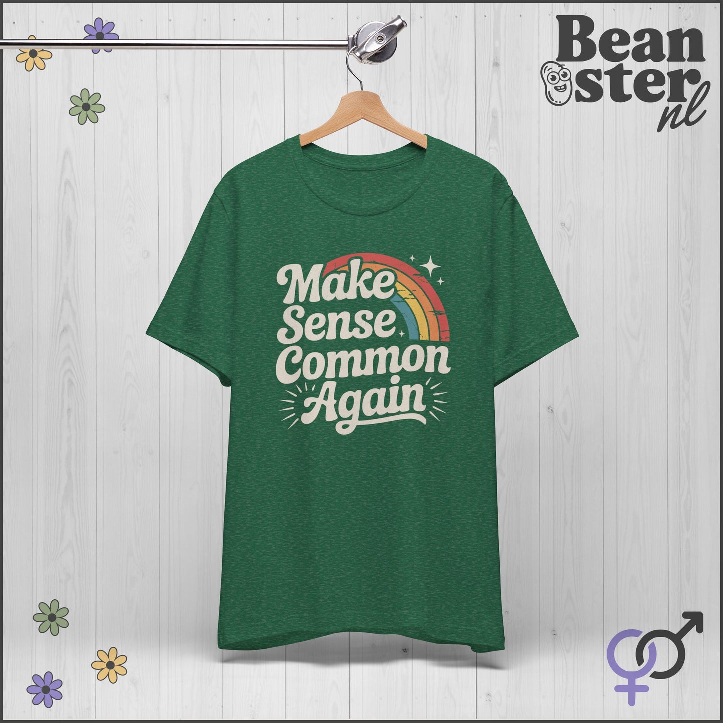 Make Sense Common Again- Retro Rainbow T-Shirt 🌈