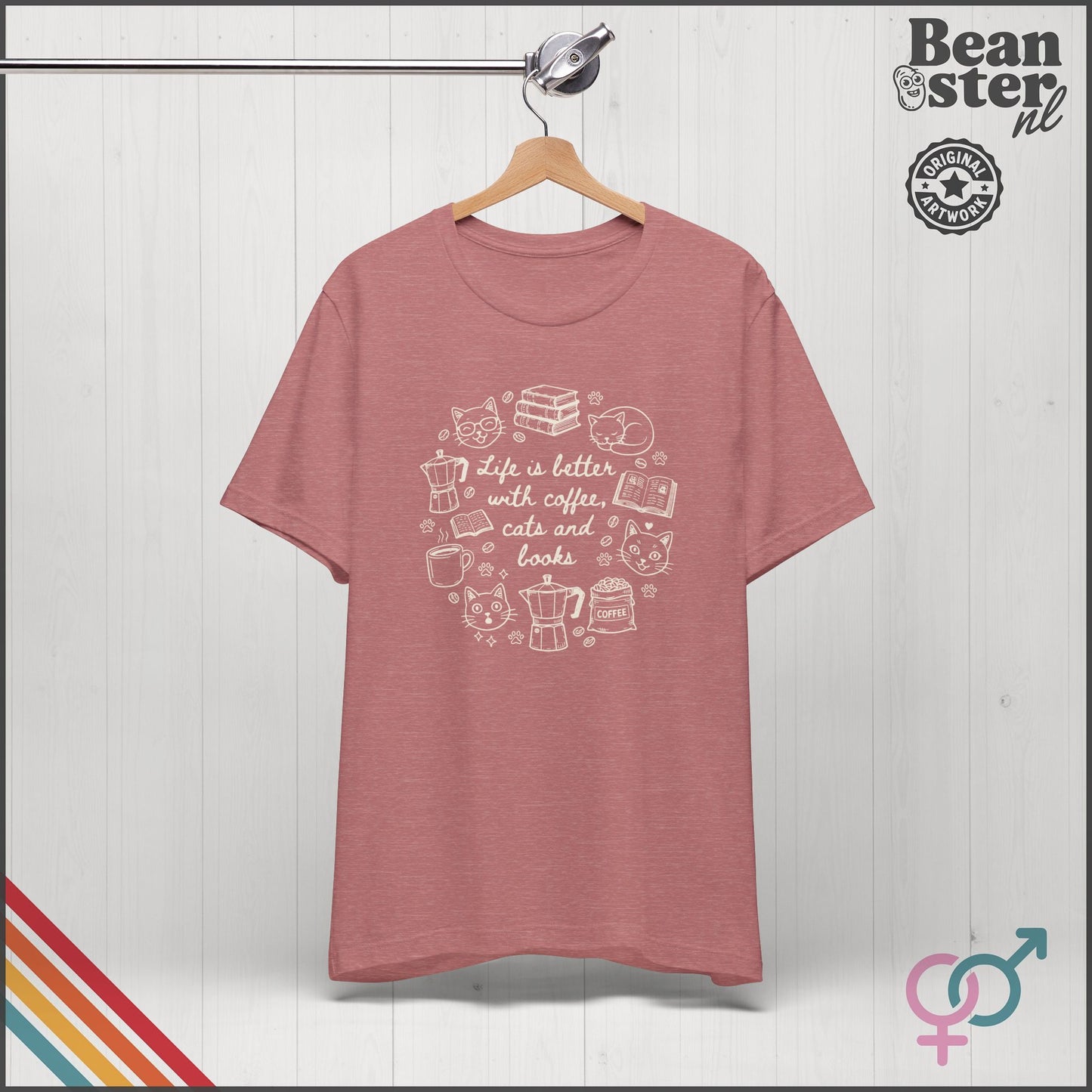 Coffee Cats And Books Shirt | Cozy Reading Tshirt, Vintage Reader Gift, Coffee Lover Retro Tee