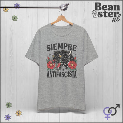 Floral Black Panther Shirt – Siempre Antifascista Tee 🌹