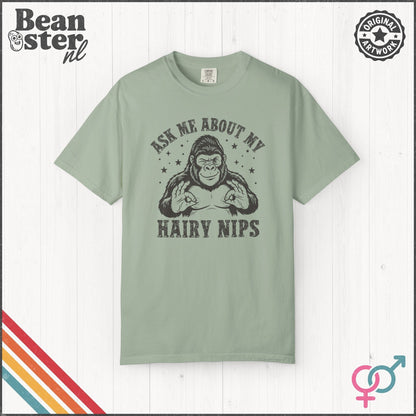 Ask Me About My Hair Nips Funny Weird Humor T-Shirt