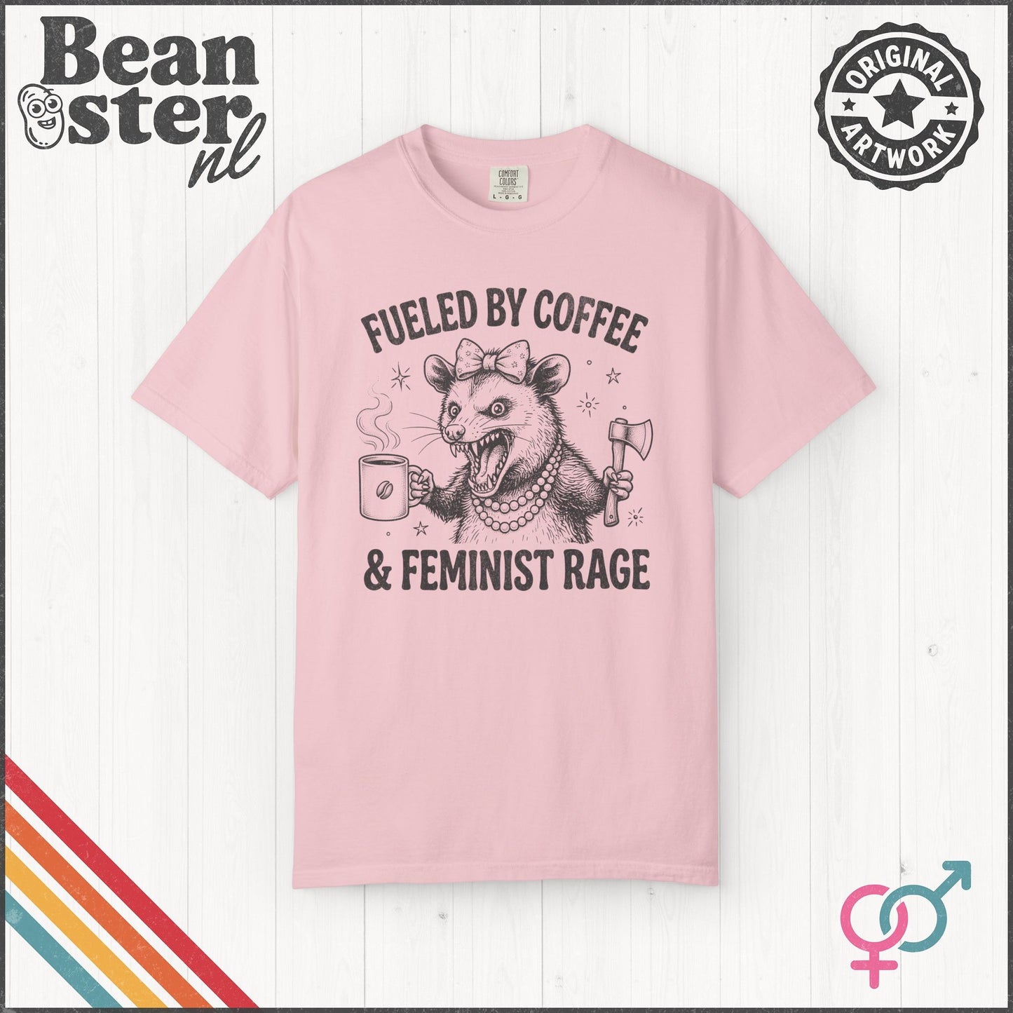 Fueled by Coffee & Feminist Rage Possum T-Shirt