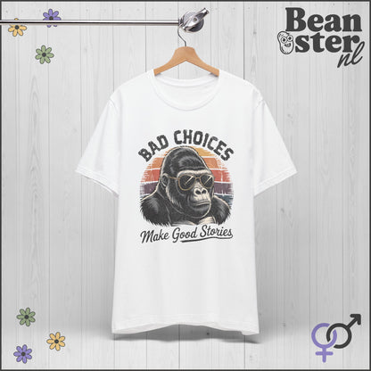 Bad Choices Gorilla Shirt – Retro Funny Graphic Tee