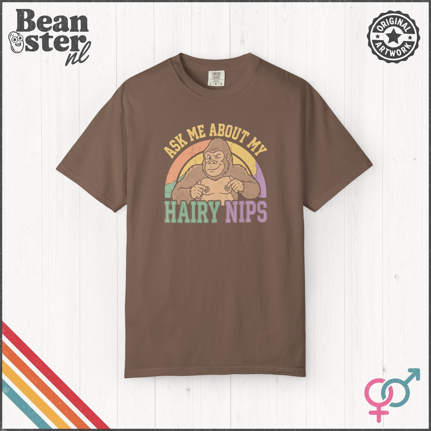 Ask Me About My Hair Nips Shirt - Funny Gorilla Nipple T-Shirt