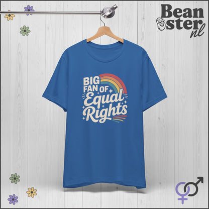 Big Fan of Equal Rights Retro Rainbow T-Shirt 🌈