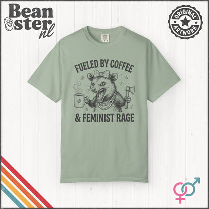 Fueled by Coffee & Feminist Rage Possum T-Shirt