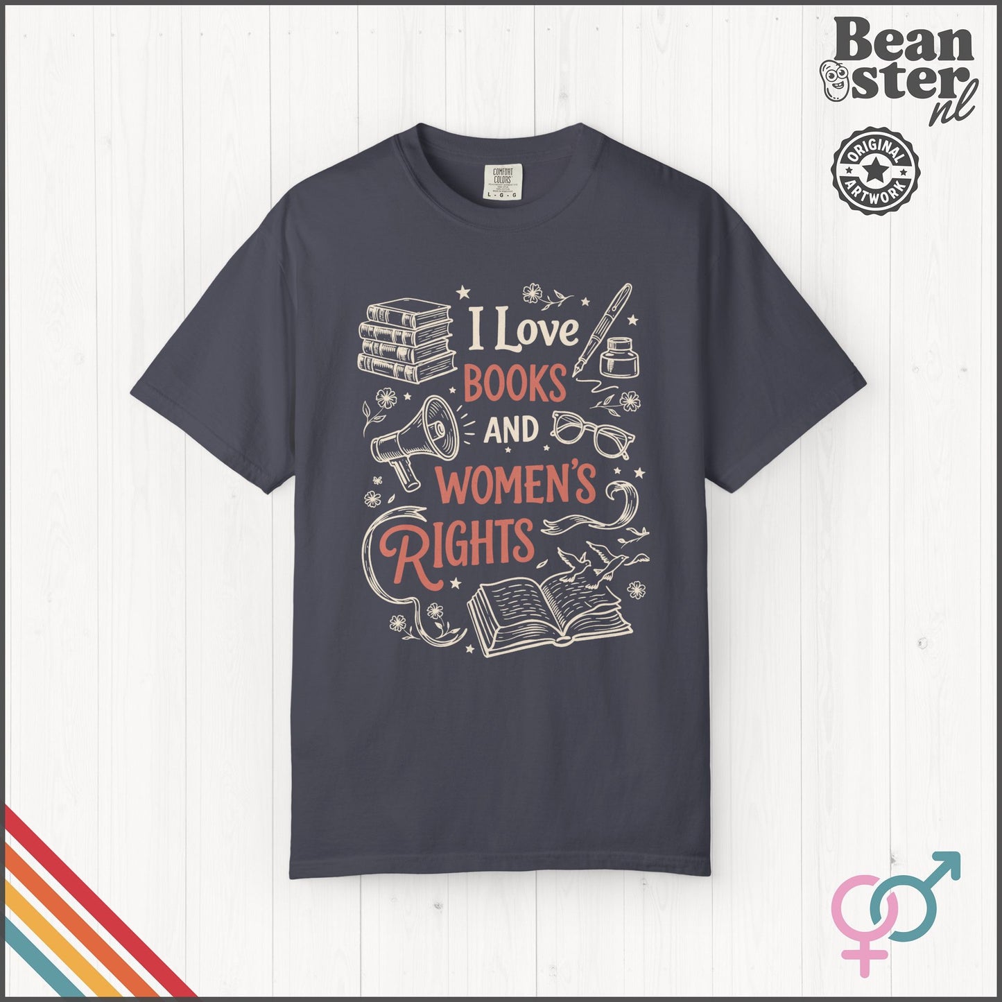 Books & Women's Rights T-Shirt | Feminist Reader Gift