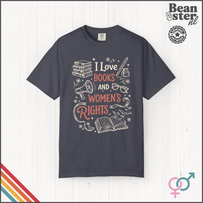 Books & Women's Rights T-Shirt | Feminist Reader Gift