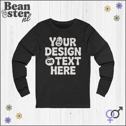 Personalized Long Sleeve Choose Your Print Longsleeve Custom Gift Oversized Sweater Personal Unisex Birthday Gifts Your Design Here