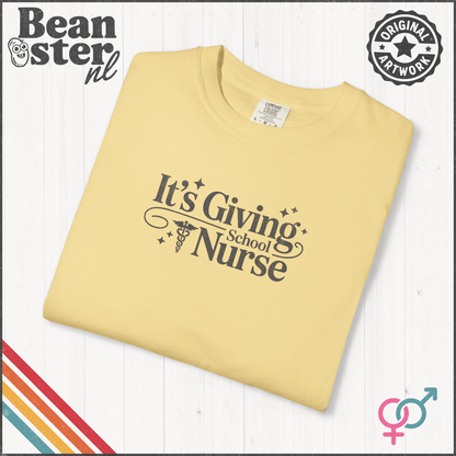 It’s Giving School Nurse Tee – Minimalist Graphic Shirt