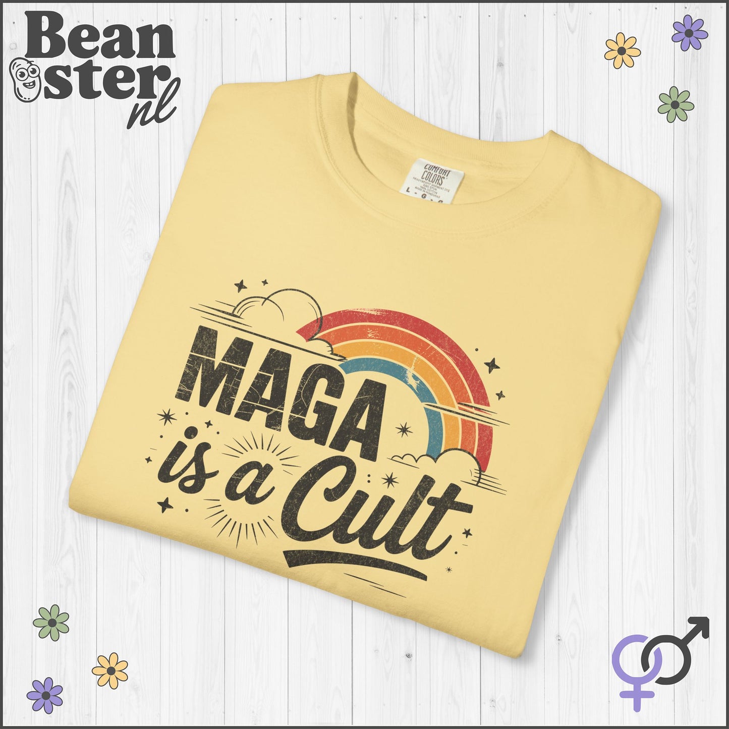 Retro Rainbow “Maga Is A Cult” Protest T-Shirt