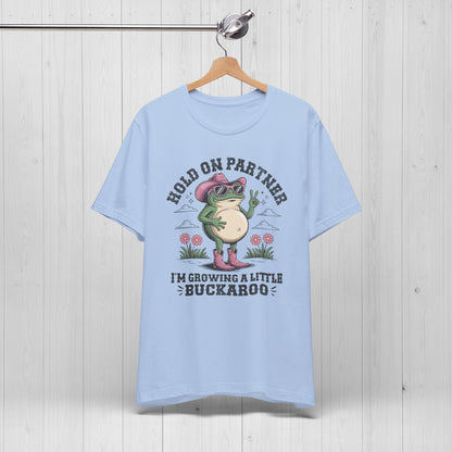 Funny Pregnancy Shirt – Hold On Partner I'm Pregnant Frog Tee