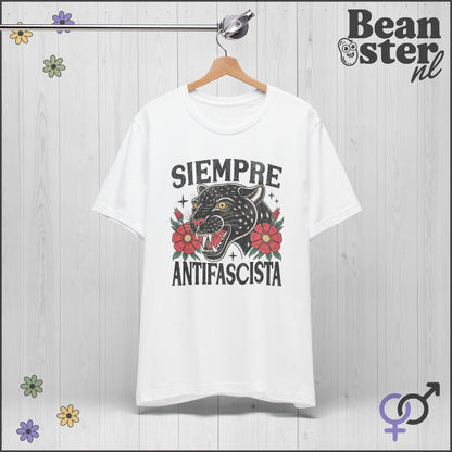 Floral Black Panther Shirt – Siempre Antifascista Tee 🌹