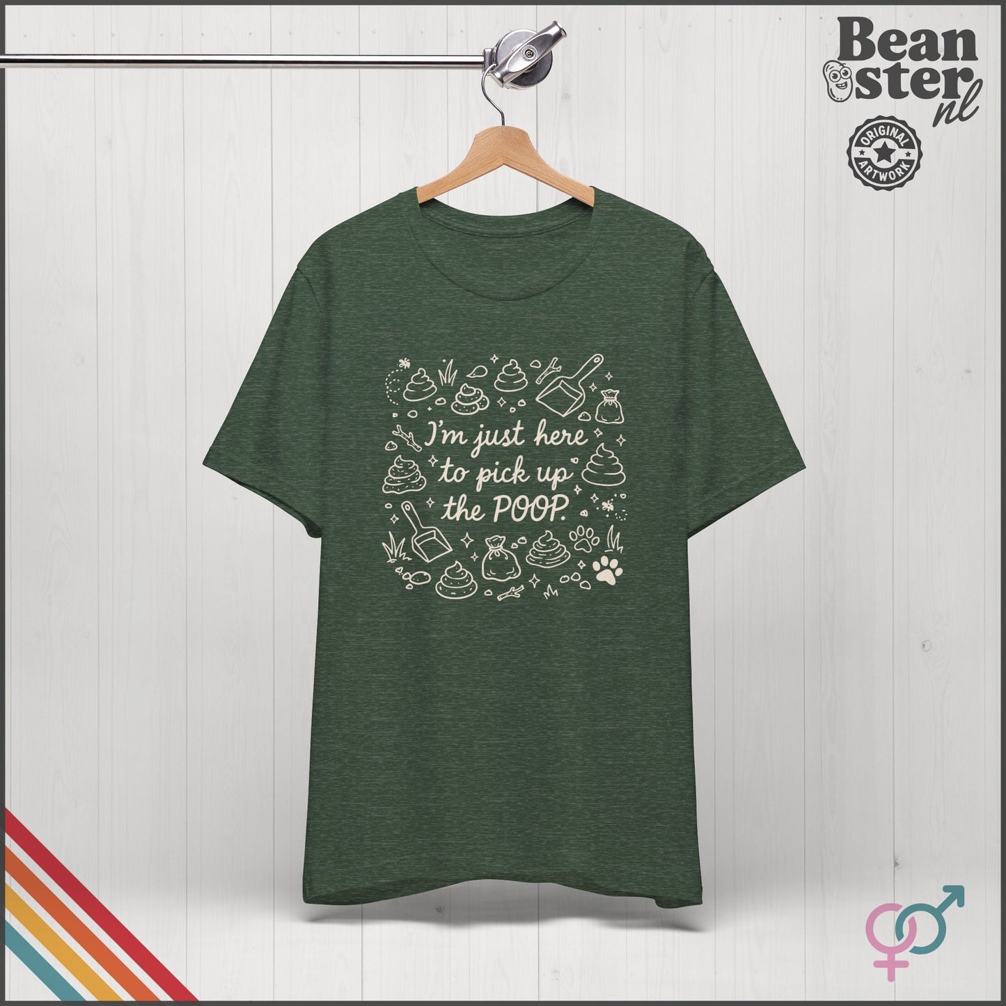 Just Here To Pick Up The Poop Shirt | Funny Dog Owner Tshirt, Vintage Graphic Tee