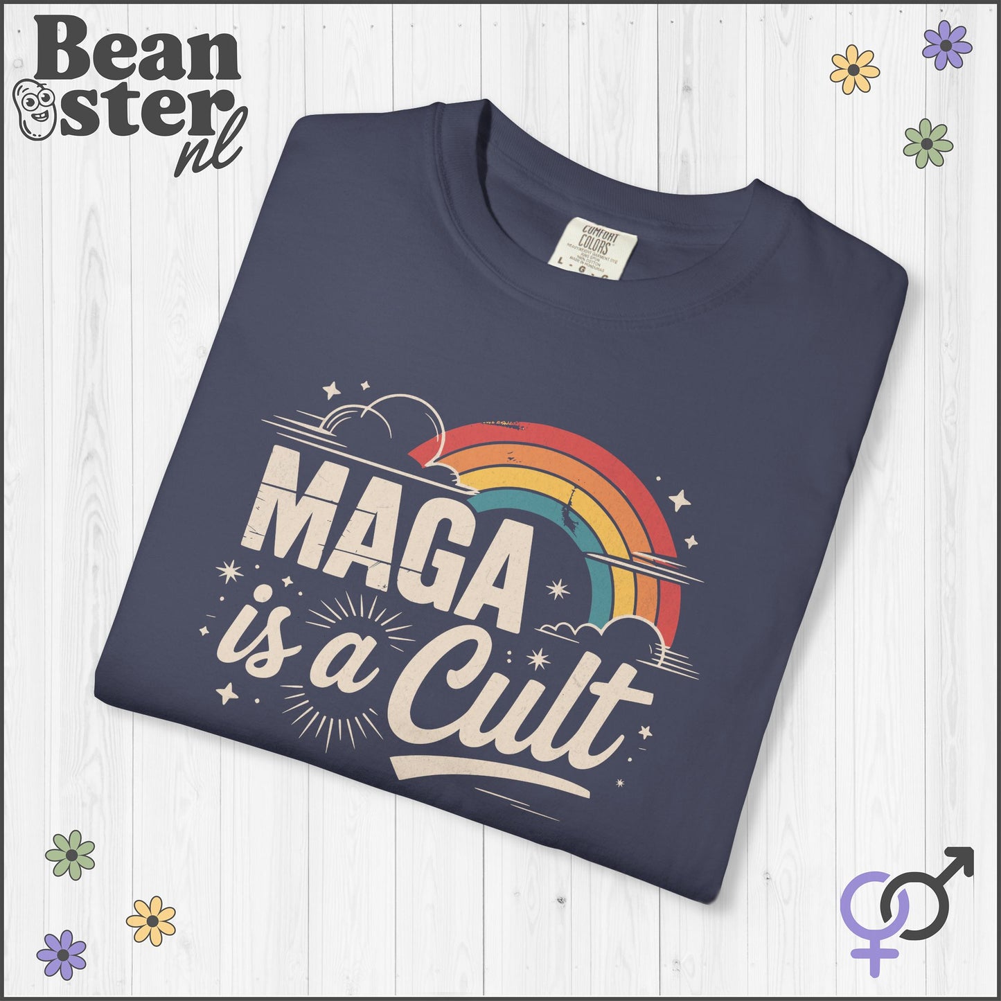 Retro Rainbow “Maga Is A Cult” Protest T-Shirt