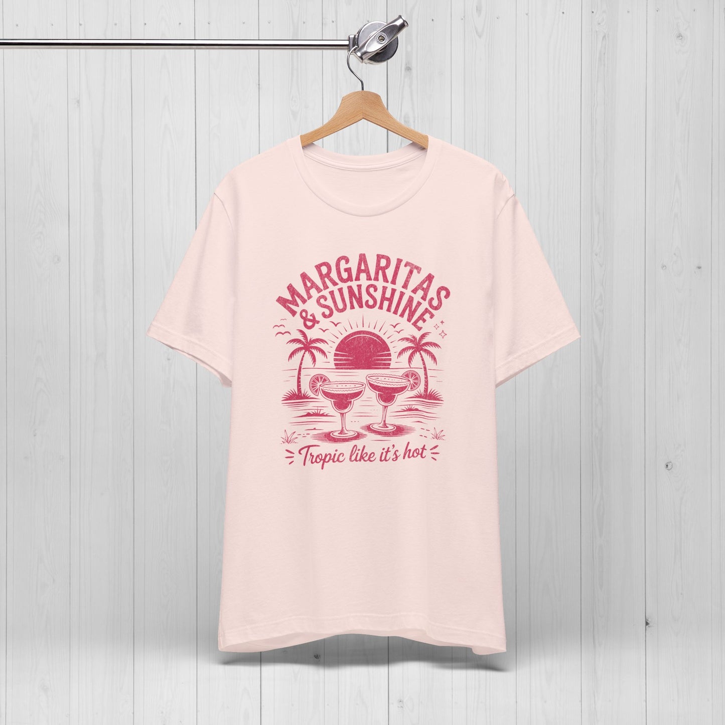 Margaritas and Sunshine Tee – Retro Beach Vibes Shirt 🌞🍹
