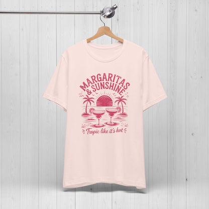 Margaritas and Sunshine Tee – Retro Beach Vibes Shirt 🌞🍹