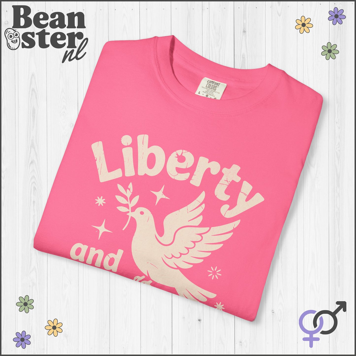 Liberty &amp; Justice For All Peace Pigeon Activist Tee