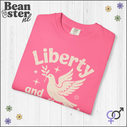 Liberty &amp; Justice For All Peace Pigeon Activist Tee
