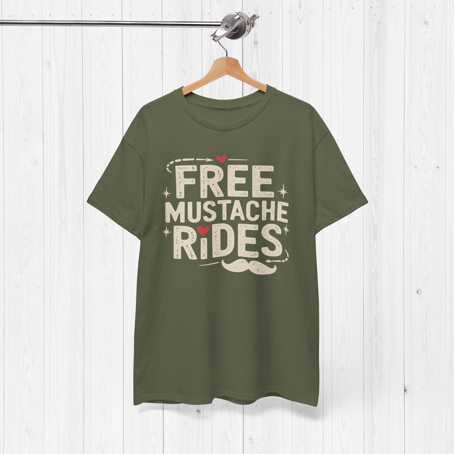 Free Mustache Rides Shirt – Funny Hipster Tee