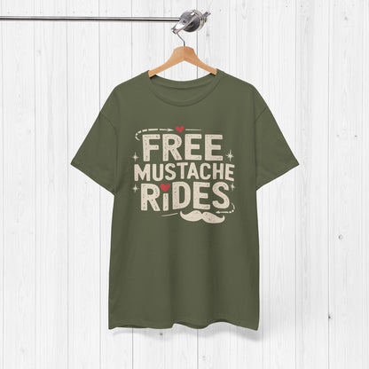 Free Mustache Rides Shirt – Funny Hipster Tee