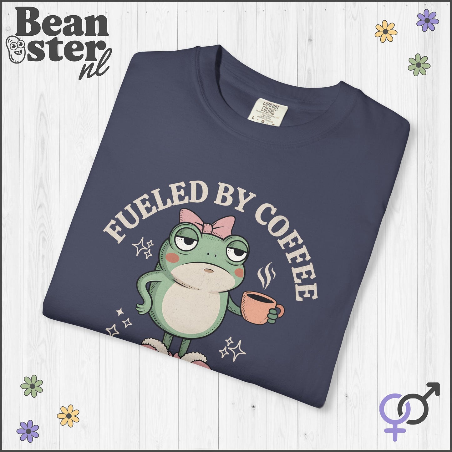 Coffee & Hormonal Chaos Funny Frog Graphic Tee