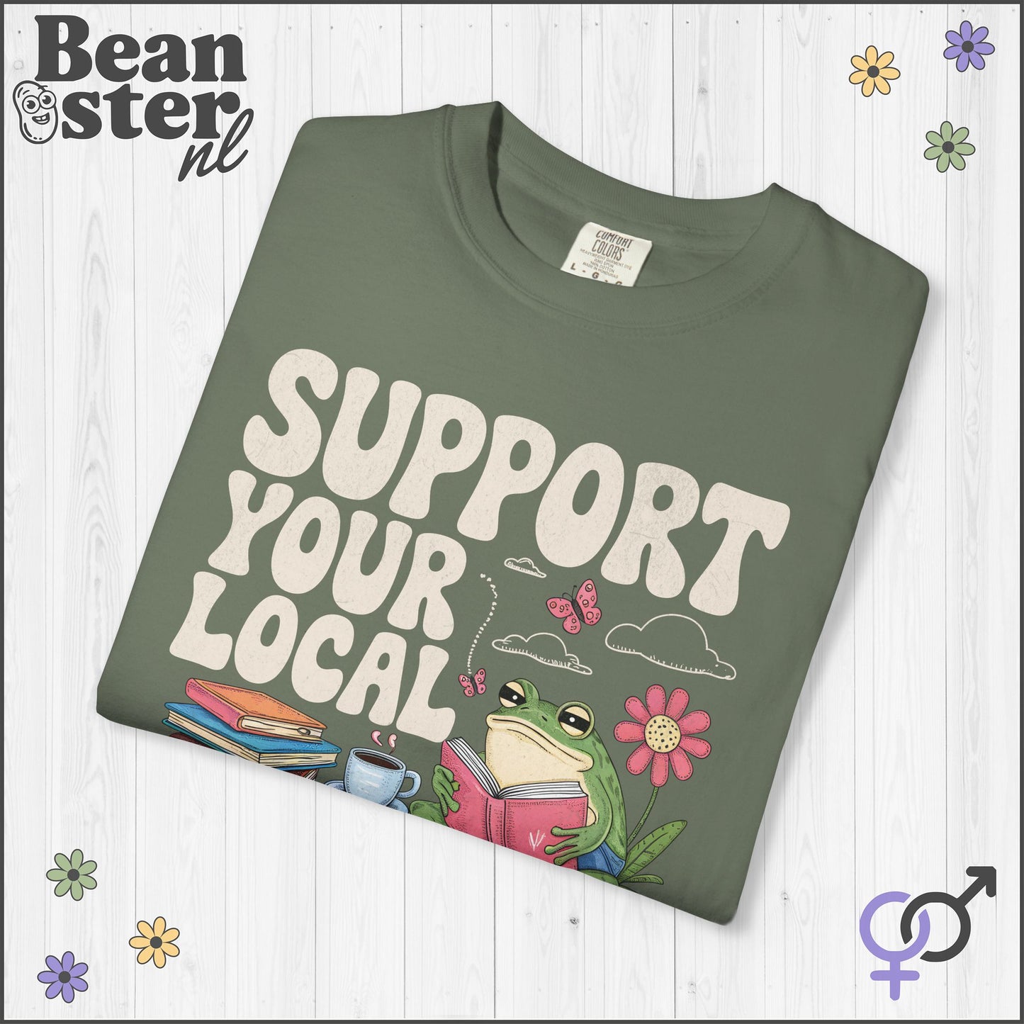 Support Your Local Library Frog Shirt