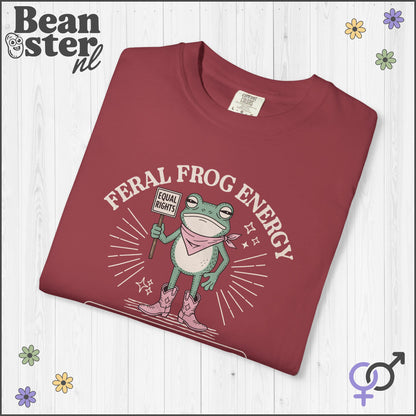 Feral Frog Protest T-Shirt – Funny Feminist Activism Tee
