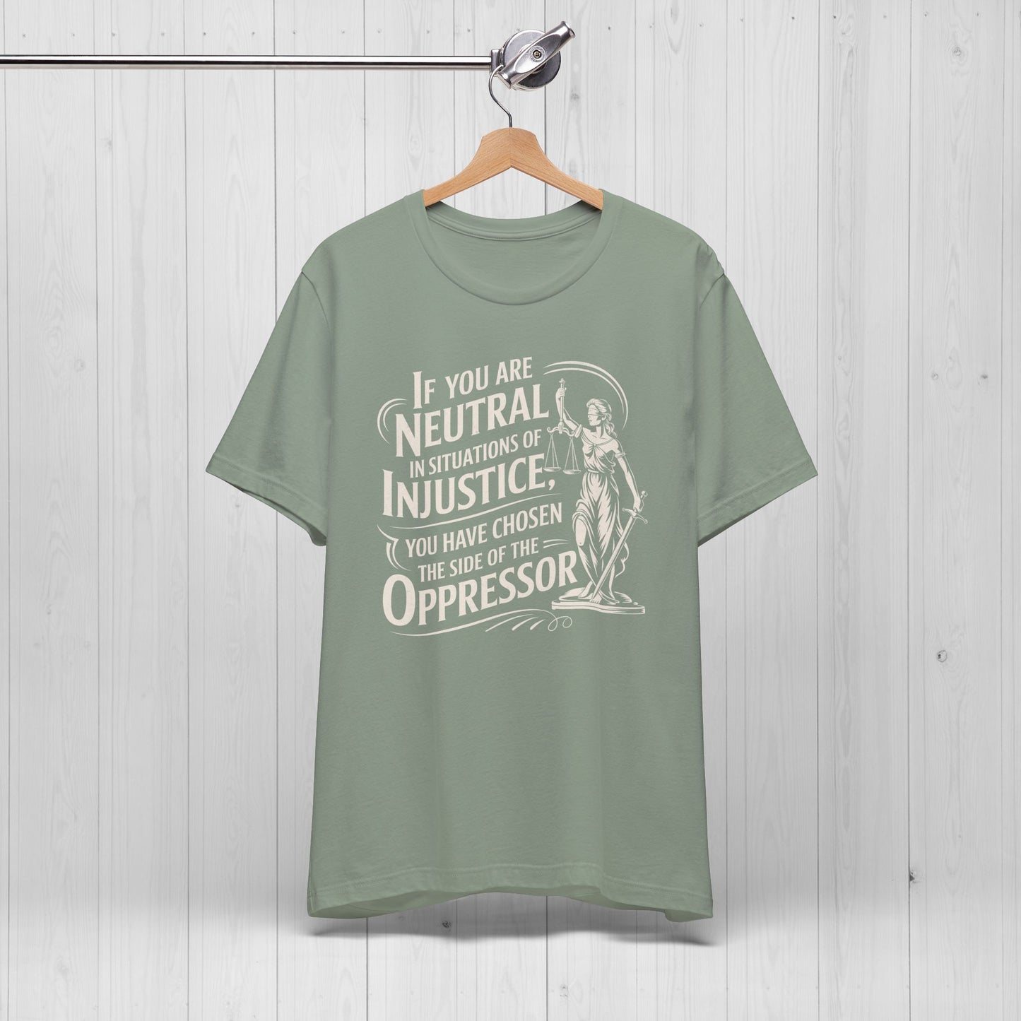 Stand for Justice – Vintage Lady Justice Protest Tee