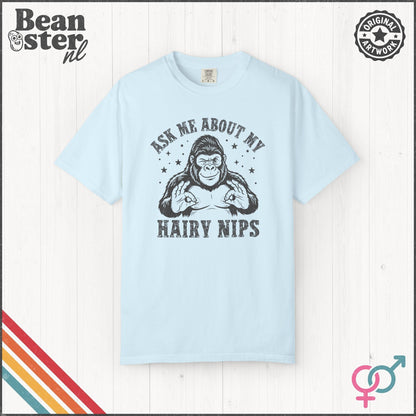 Ask Me About My Hair Nips Funny Weird Humor T-Shirt