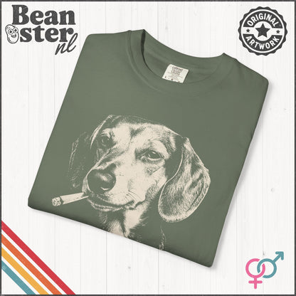 Smoking Dachshund Graphic Tee