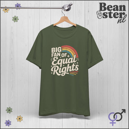 Big Fan of Equal Rights Retro Rainbow T-Shirt 🌈
