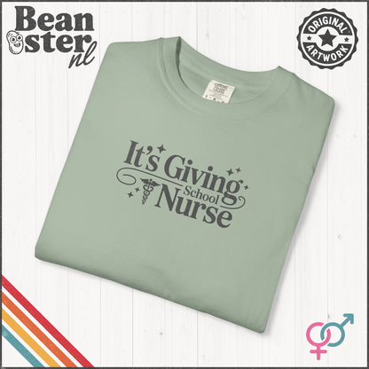 It’s Giving School Nurse Tee – Minimalist Graphic Shirt