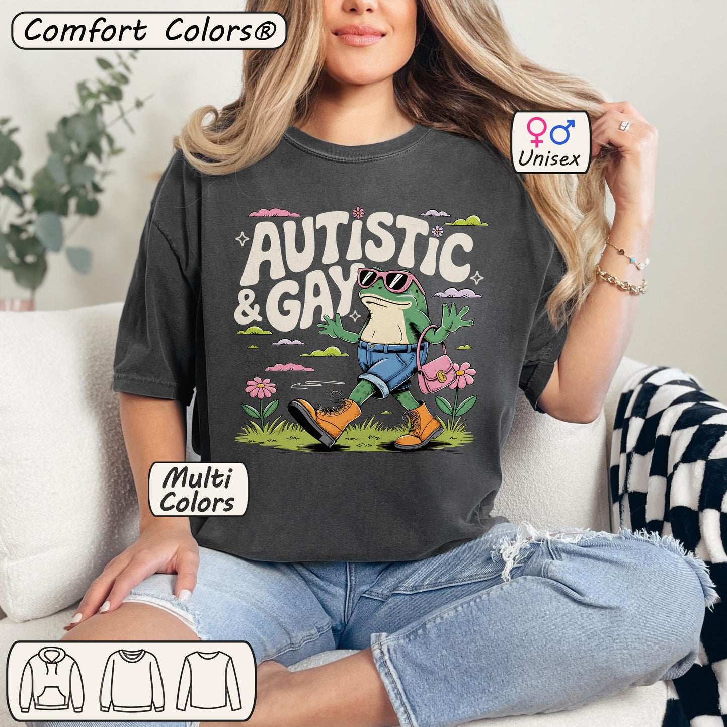 Funny Autistic and Gay Frog T-Shirt | Autism Meme Tee