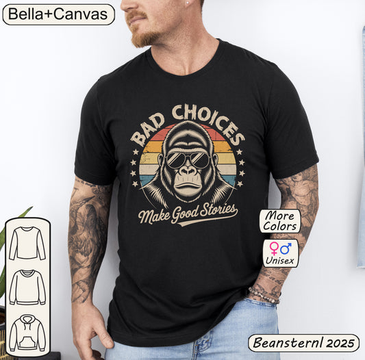Person wearing a black t-shirt with a graphic design and 'Bella+Canvas' branding.