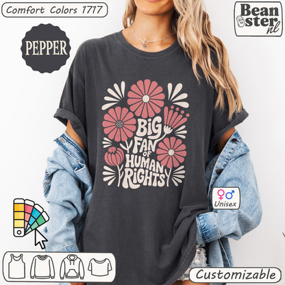 Big Fan of Human Rights | Abstract Flowers T-Shirt