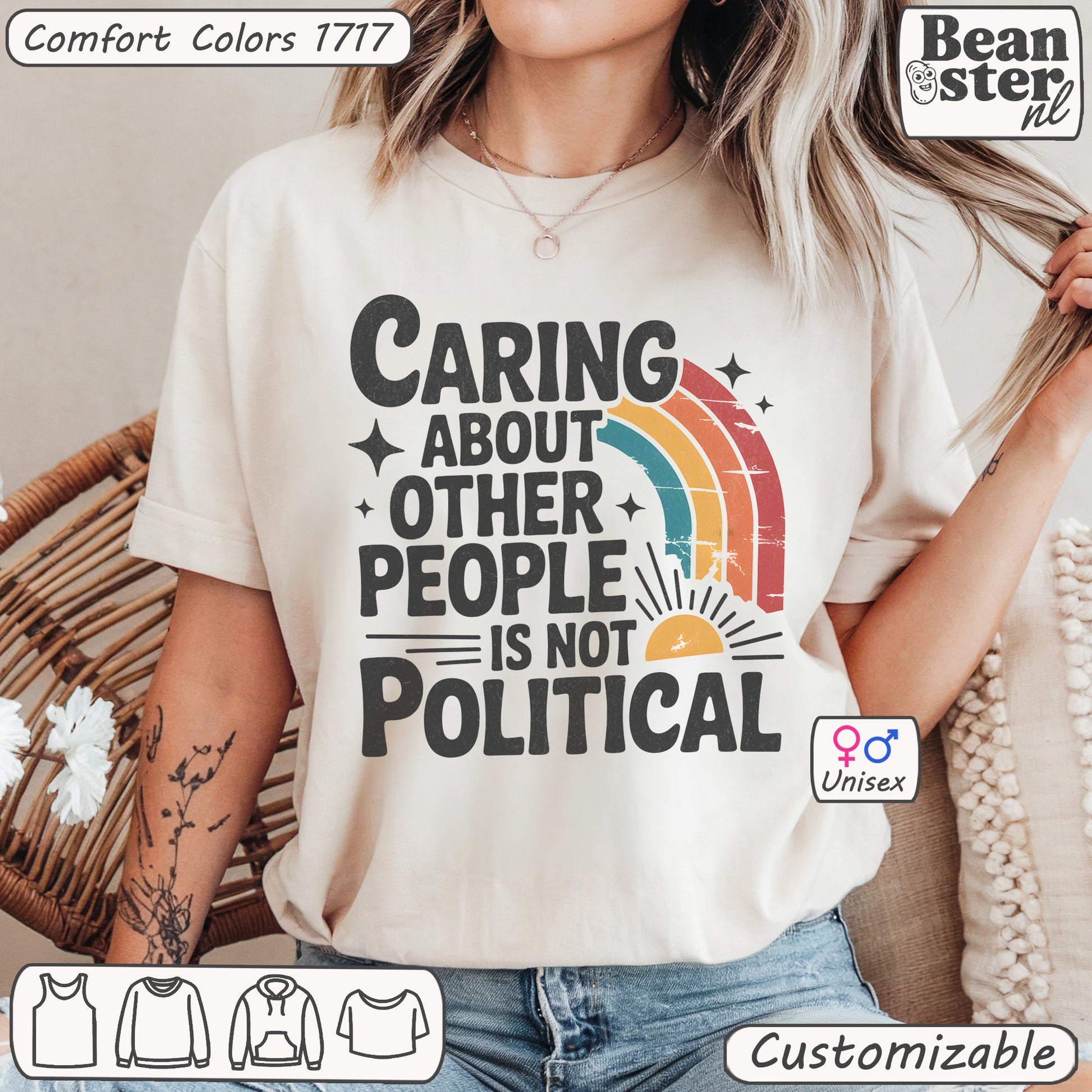Caring About Others Is Not Political Shirt | Retro Activist Tee