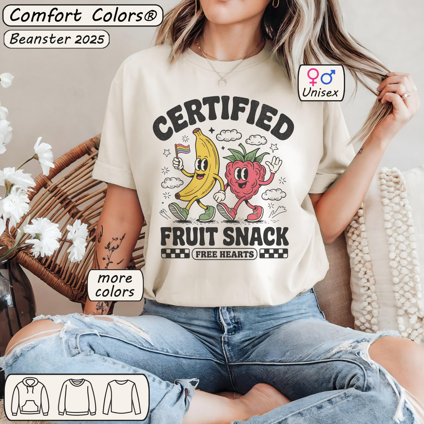 Certified Fruit Snack Tee – Cute Retro LGBTQ Shirt 🍌💖