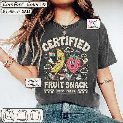 Certified Fruit Snack Tee – Cute Retro LGBTQ Shirt 🍌💖