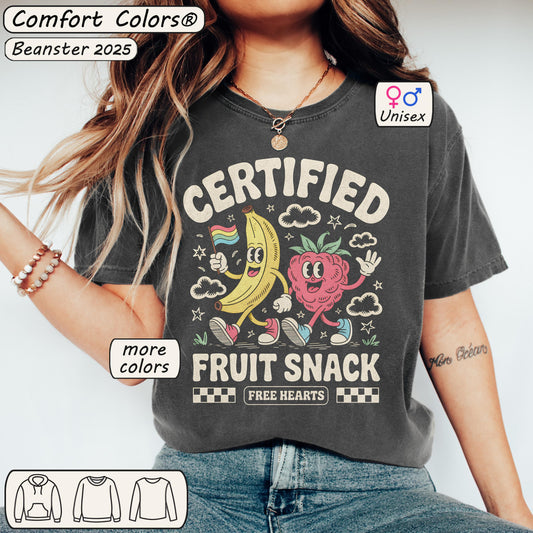 Certified Fruit Snack Tee – Cute Retro LGBTQ Shirt 🍌💖