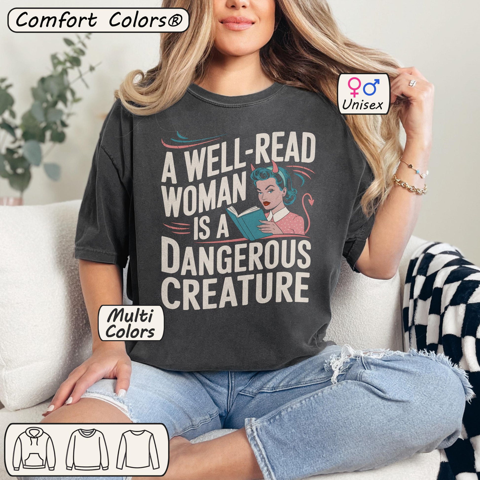 Comfort Colors® A Well-Read Woman Shirt Pepper