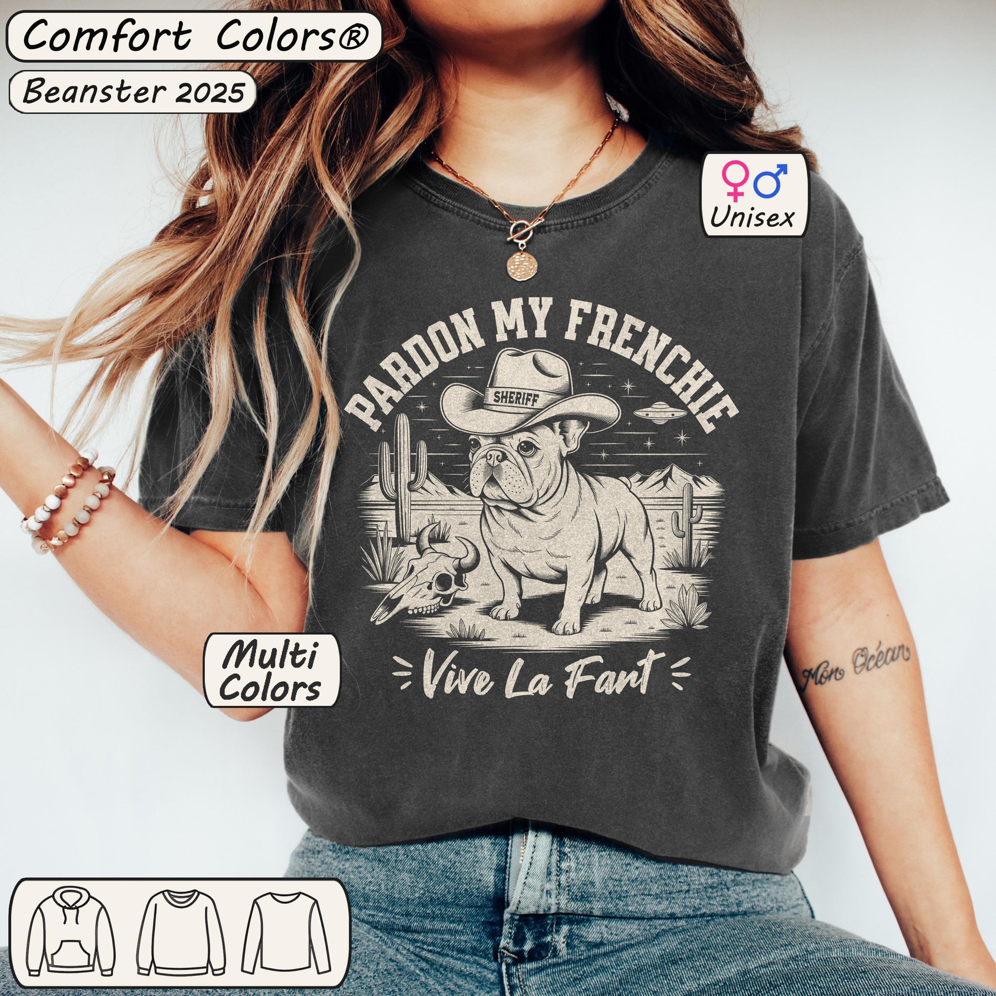 Custom Western French Bulldog Shirt –  Pardon My Frenchie Tee