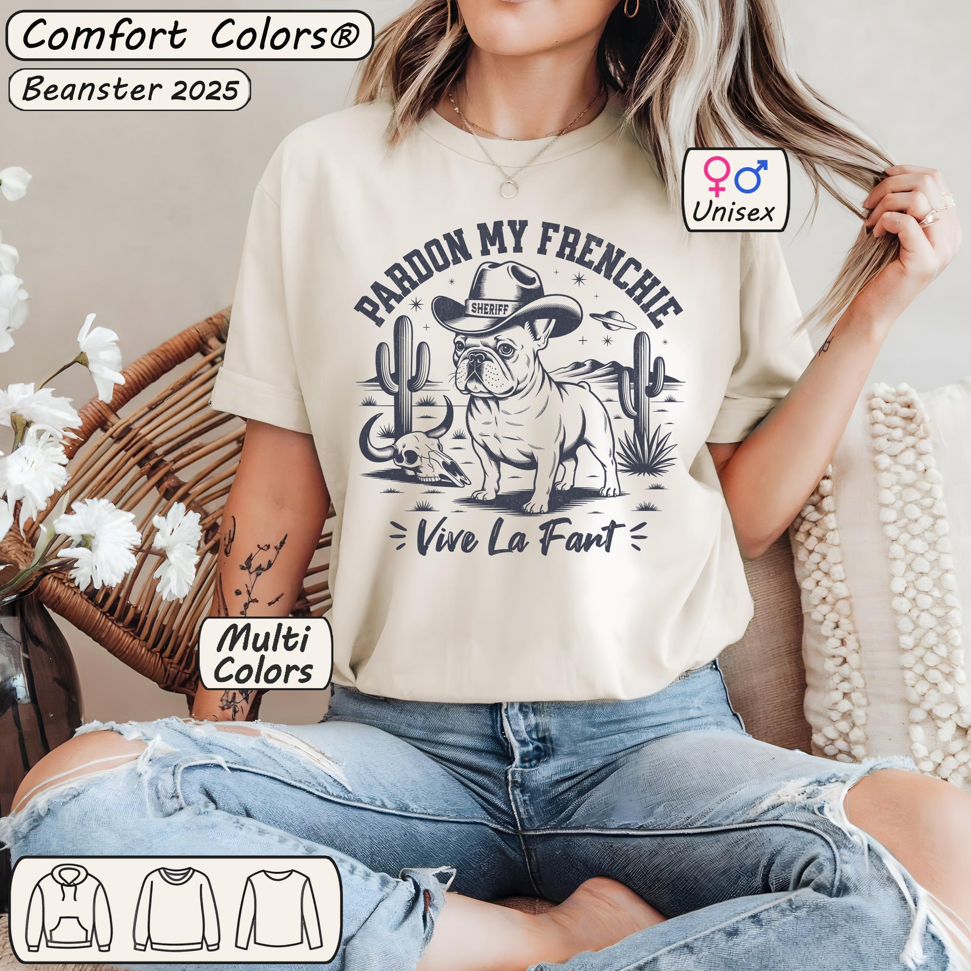 Custom Western French Bulldog Shirt –  Pardon My Frenchie Tee