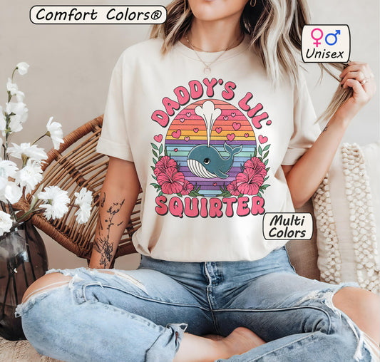 Daddy's Lil Squirter Tropical Whale Shirt