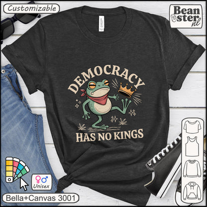 Sassy Frog Shirt – Democracy Has No Kings Tee