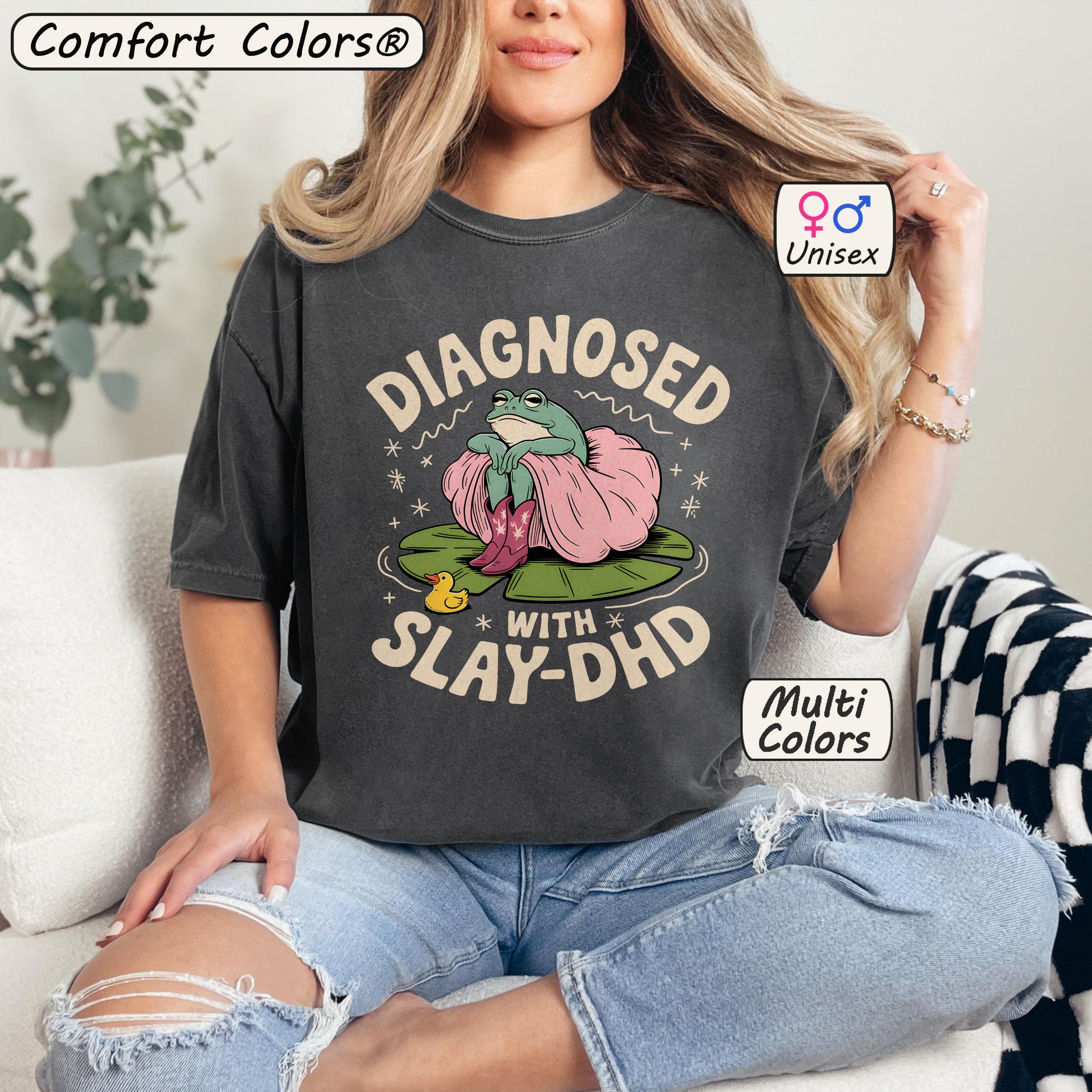 Diagnosed With Slay DHD Shirt Funny ADHD Frog Tee