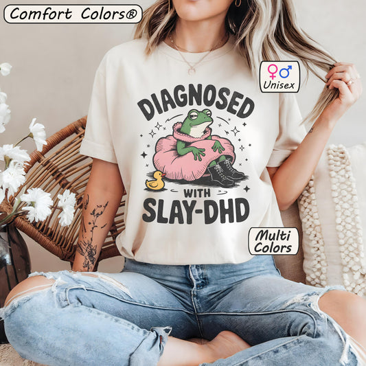 Diagnosed With Slay DHD Shirt Funny ADHD Frog Tee