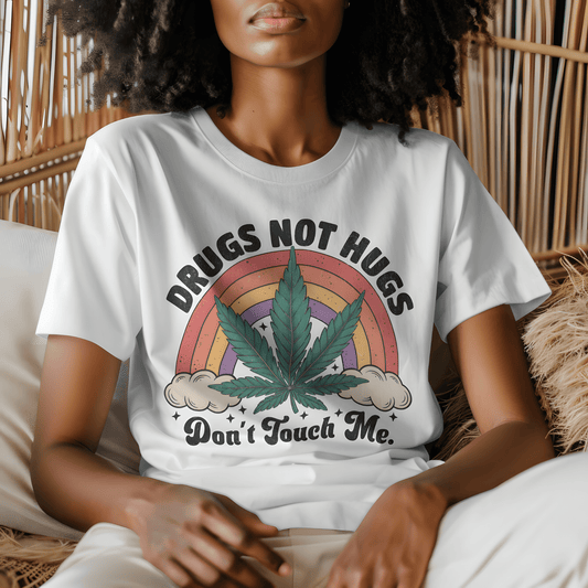 Drugs Not Hugs Shirt Funny Weed TShirt 